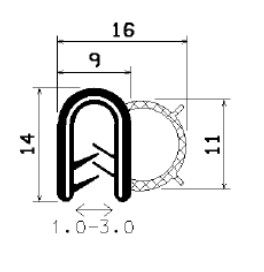 SD-0090 - with coextruded metal insert - Edge protection profiles